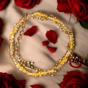 Chic Gold and Yellow Beaded Bracelet